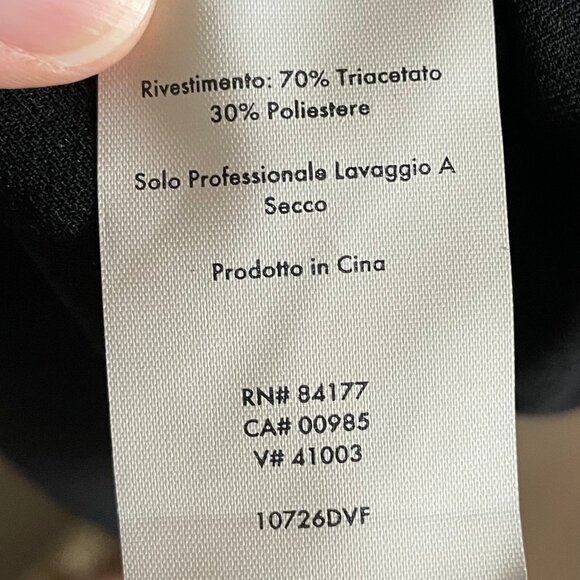 Diane Von Furstenberg Classic LS Triacetate Blend Midi Wrap Dress Blk Sz 8 NWT - Picture 15 of 16